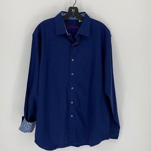 Robert Graham blue paisley button up